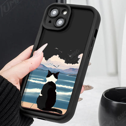 Charming Cat Seascape Silicone Case - Stylish, Premium Protection for Your iPhone - Just20InCase