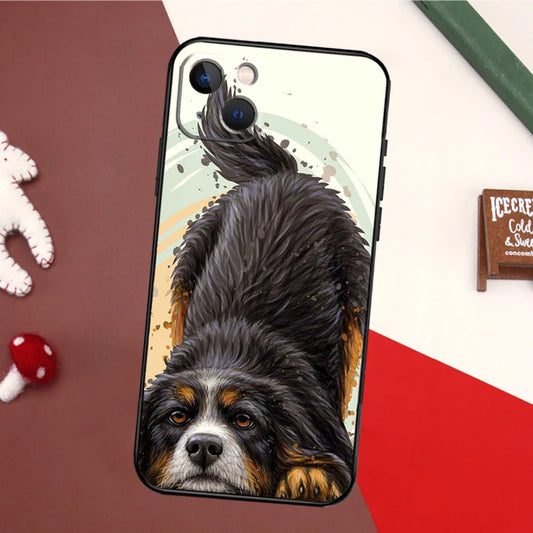 Bernese Bliss: Charming Mountain Dog Art iPhone Case