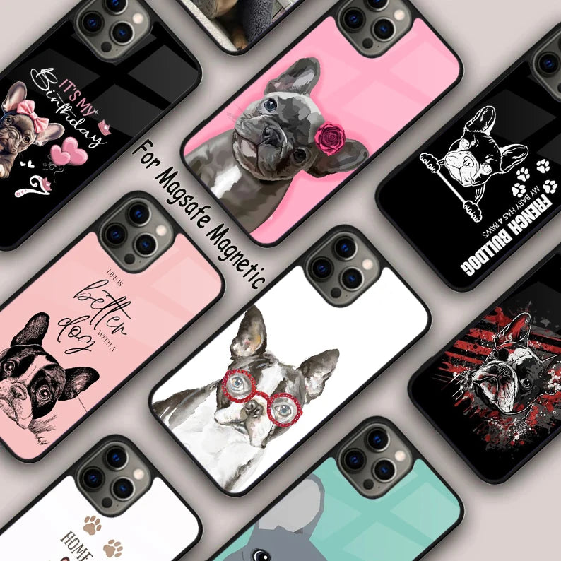 Frenchie Fun: Paw Print Charm Magnetic iPhone Case