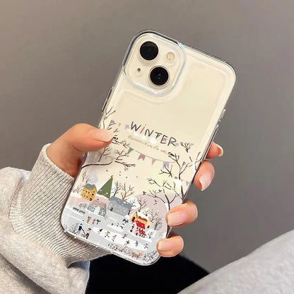 Elegant Winter Wonderland iPhone Case - Stunning Anti-Fall Clear Cover with Premium Protection, Dustproof and Non-Slip Design, Perfect for Stylish Safety - Just20InCase