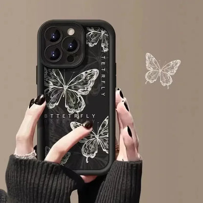 Elegant Purple Butterfly Silicone Phone Case for Couples - Premium Protection & Stylish Design - Just20InCase