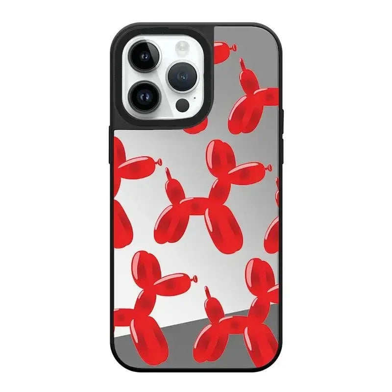 Balloon Pooch Bliss: Fun Mirror iPhone Case Cover