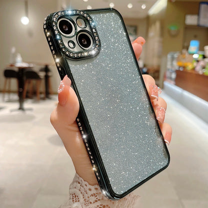 Exquisite Rhinestone-Studded iPhone Case: Glamorous Glitter Protection with Soft TPU Bumper for Ultimate Style and Safety - Just20InCase