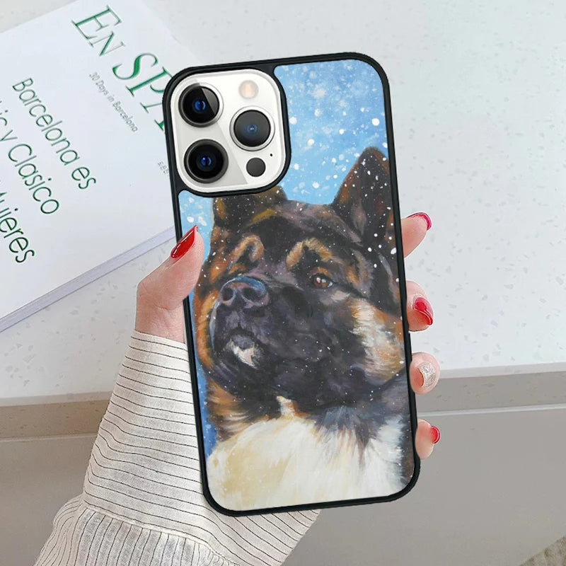 Adorable Akita Adventures: Playful Paws Phone Case