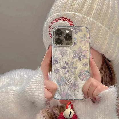 Exclusive Holiday Snowflakes & Maple Leaf iPhone Case – Premium Shockproof Protection with Y2K Aesthetic - Just20InCase