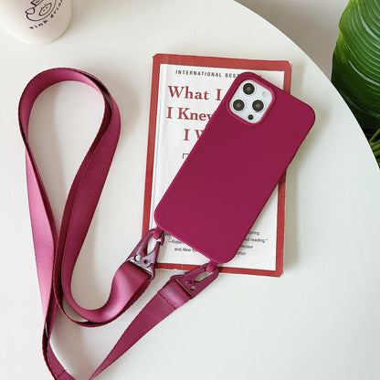 Luxurious Matte Silicone Crossbody Necklace Cases with Shockproof Protection and Stylish Lanyard Design - Perfect Blend of Fashion and Functionality - Just20InCase