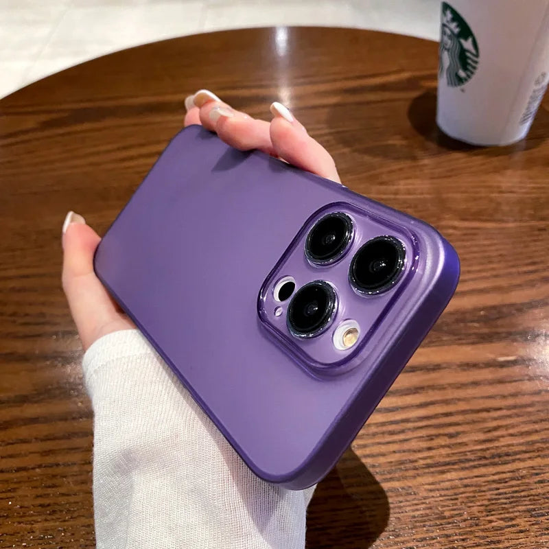 Sleek Matte Protection: Premium Ultra Slim Shockproof Case for iPhone - Deep Purple Elegance with Advanced Anti-Scratch and Dustproof Features - Just20InCase