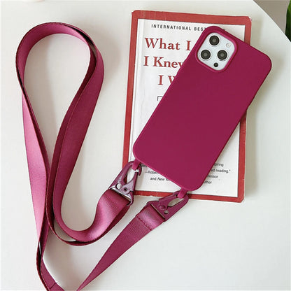 Luxurious Matte Silicone Crossbody Necklace Cases with Shockproof Protection and Stylish Lanyard Design - Perfect Blend of Fashion and Functionality - Just20InCase