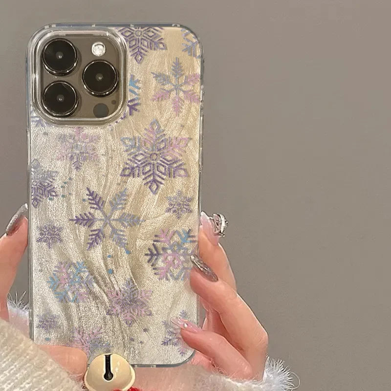 Exclusive Holiday Snowflakes & Maple Leaf iPhone Case – Premium Shockproof Protection with Y2K Aesthetic - Just20InCase