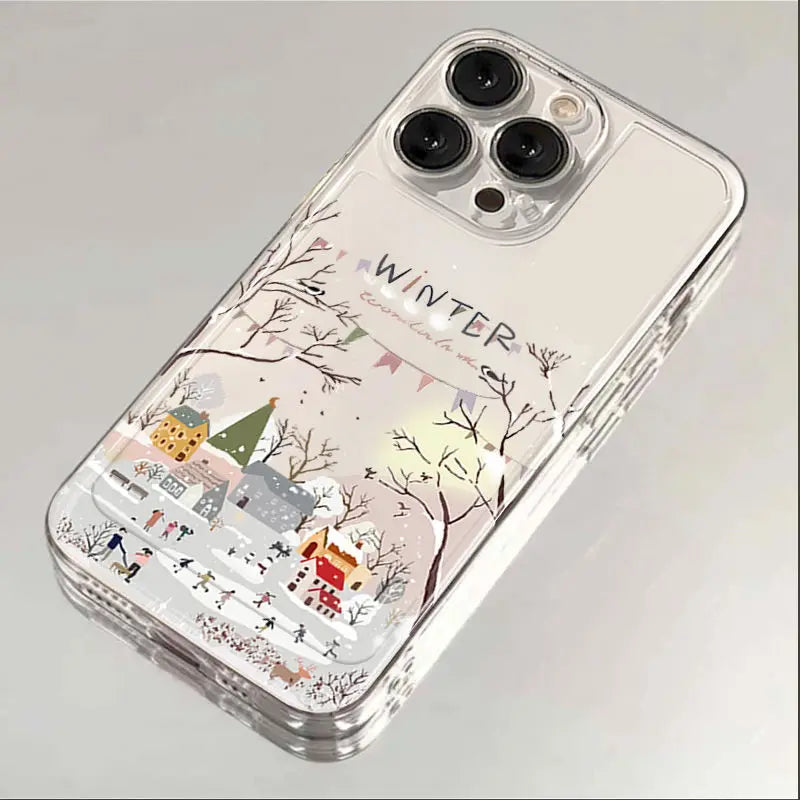 Elegant Winter Wonderland iPhone Case - Stunning Anti-Fall Clear Cover with Premium Protection, Dustproof and Non-Slip Design, Perfect for Stylish Safety - Just20InCase