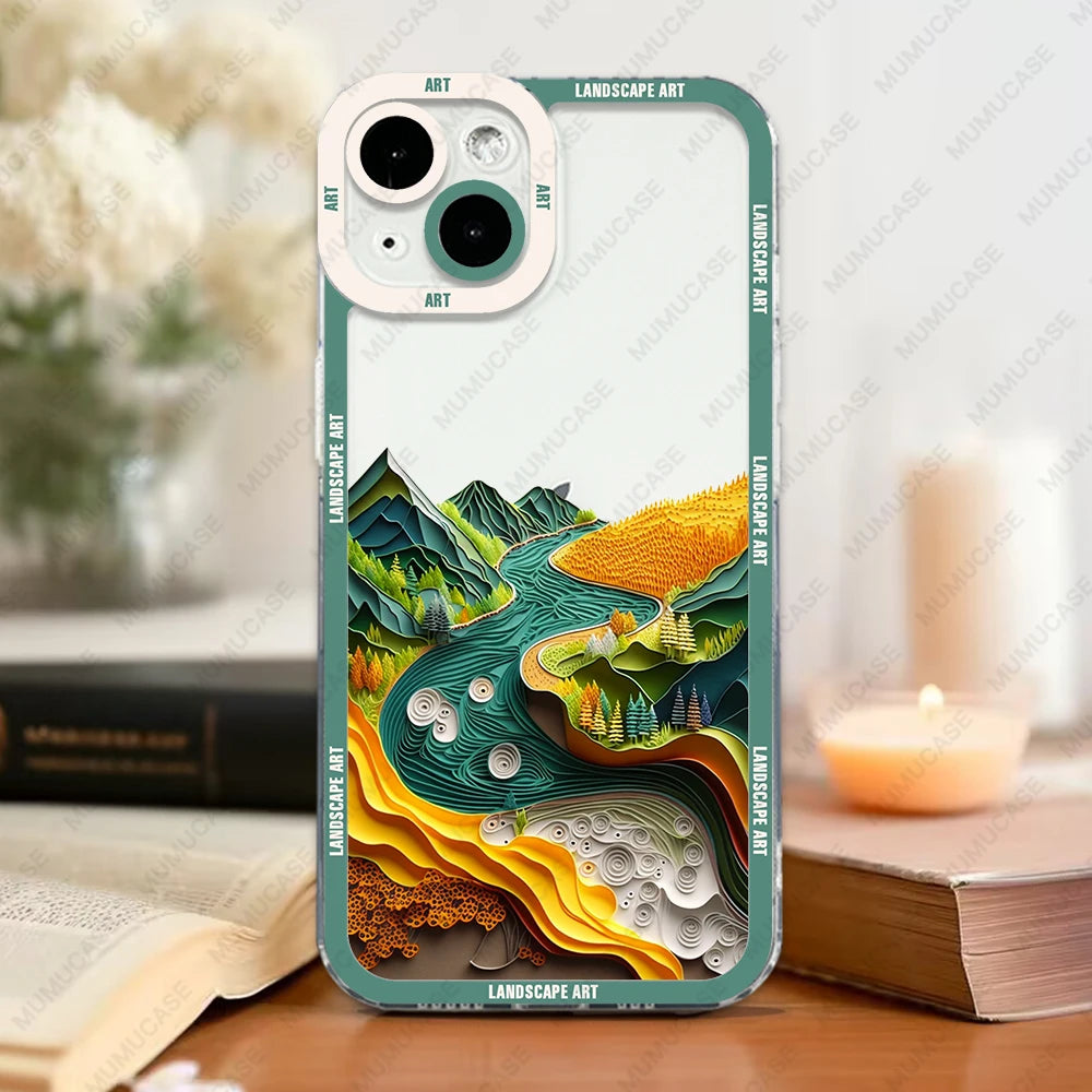 Premium Luxury Soft TPU iPhone Case with Unique Landscape Art Design - Superior Protection & Stylish Elegance - Just20InCase