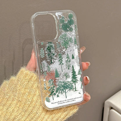 Elegant Quicksand Pine Tree Patterned Phone Case - Premium Shockproof Protection with Stylish Design and Exceptional Quality - Just20InCase