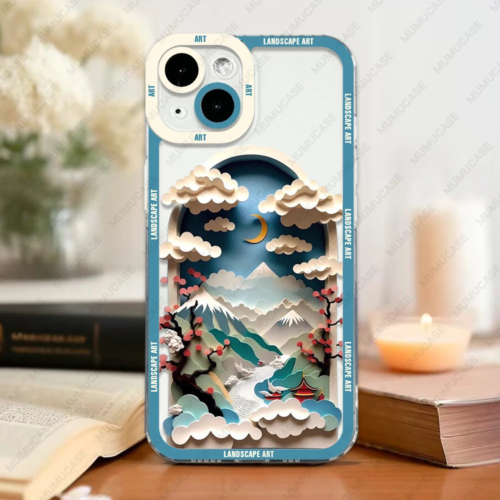 Premium Luxury Soft TPU iPhone Case with Unique Landscape Art Design - Superior Protection & Stylish Elegance - Just20InCase