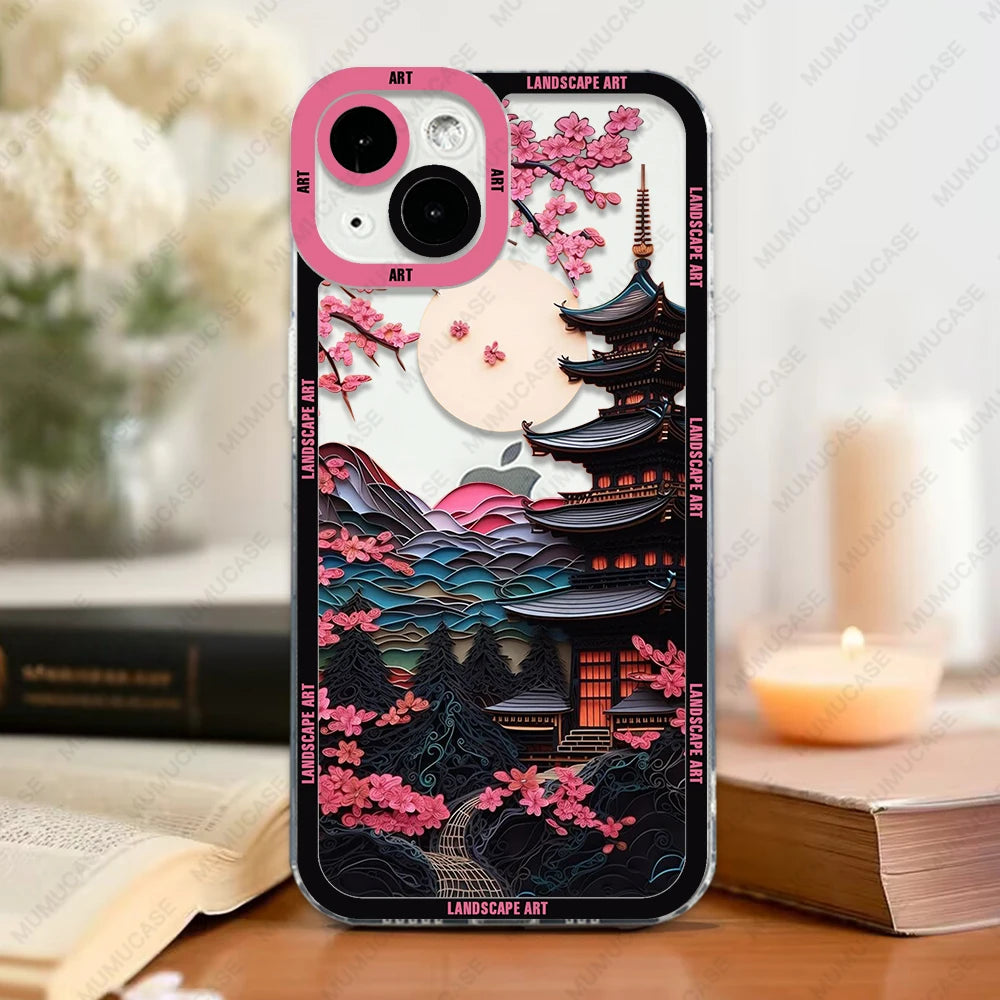 Premium Luxury Soft TPU iPhone Case with Unique Landscape Art Design - Superior Protection & Stylish Elegance - Just20InCase