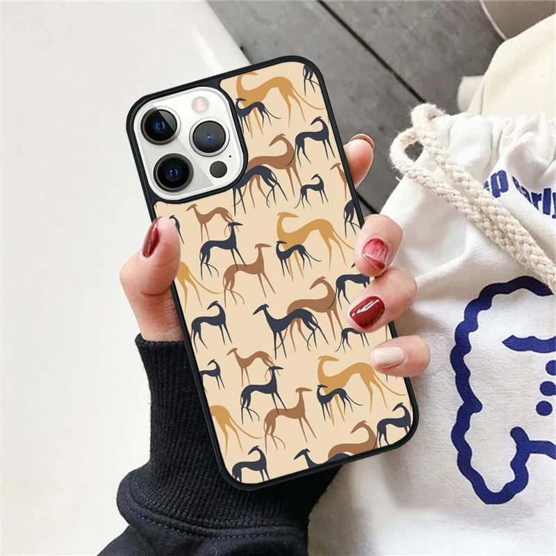 Chic Galgo Vibes: Stylish Greyhound Art Phone Case