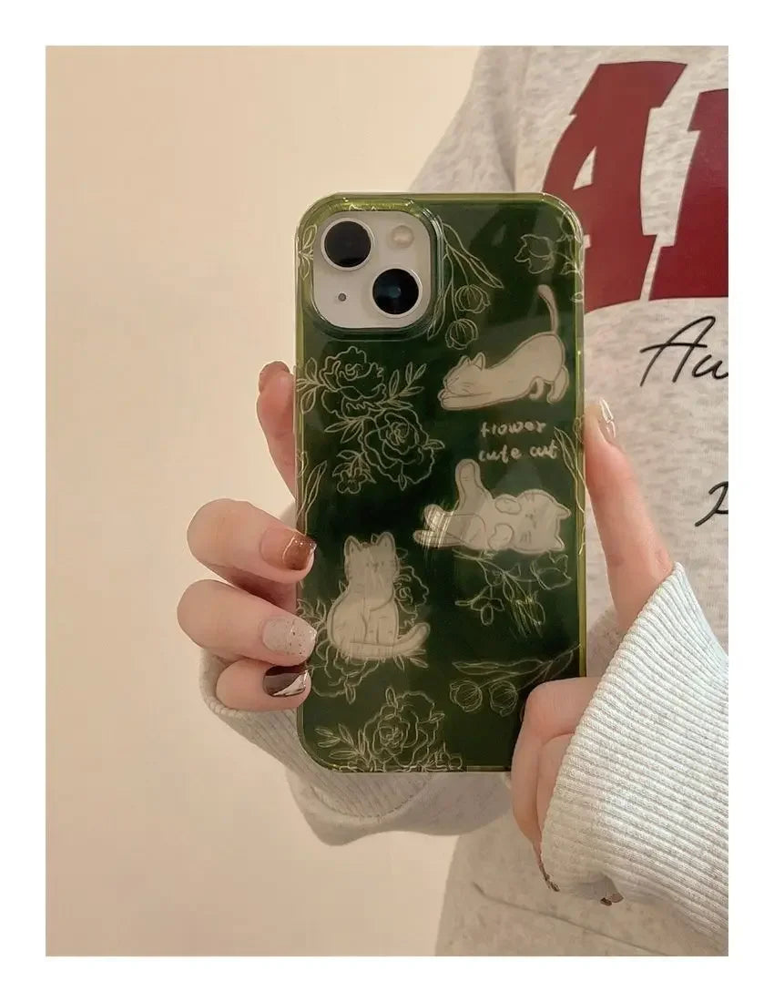 Chic Cat Sketch Transparent Phone Case - Premium Shockproof Protection with Unique Design for Pet Lovers - Just20InCase