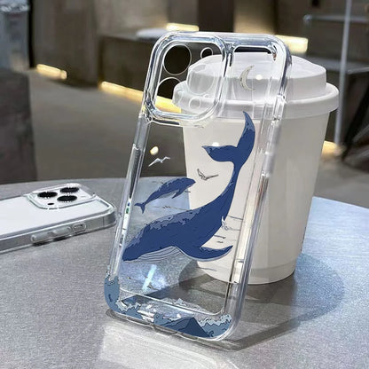 Premium Ocean-Themed Clear Phone Case - Stylish Protection with Shark, Dolphin, and Fish Designs, Anti-Fingerprint and Scratch-Resistant, Lightweight and Dustproof, Perfect for Summer Vibes! - Just20InCase