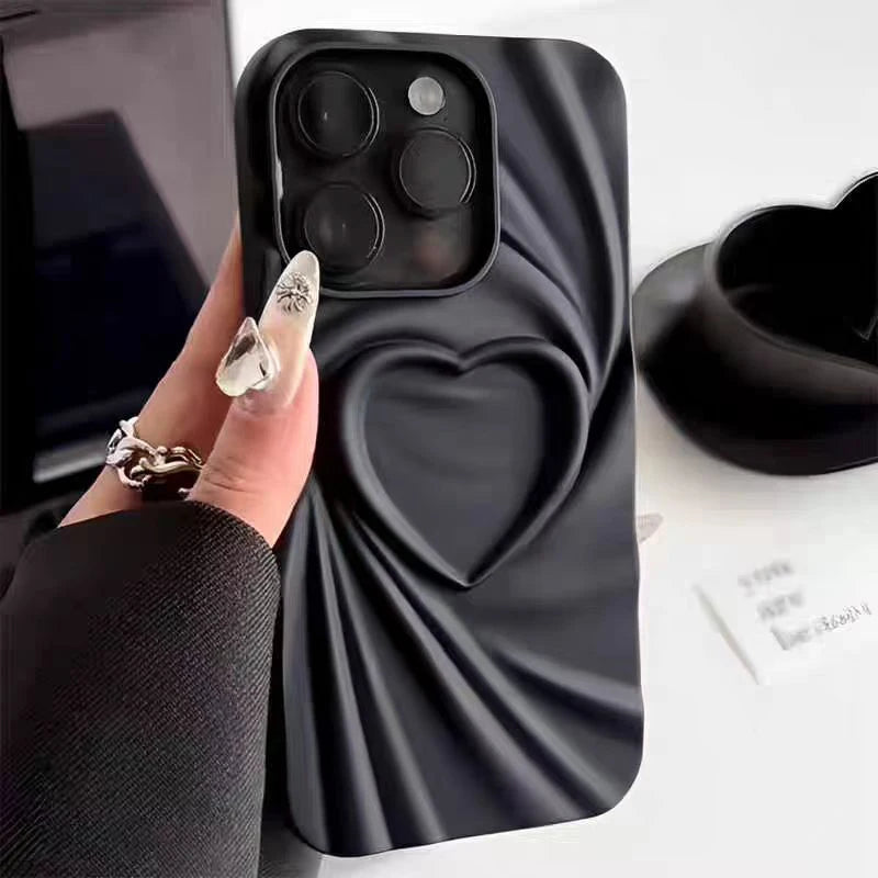 Chic 3D Love Heart Silicone Case: Elevate Your Style with Superior Protection - Just20InCase