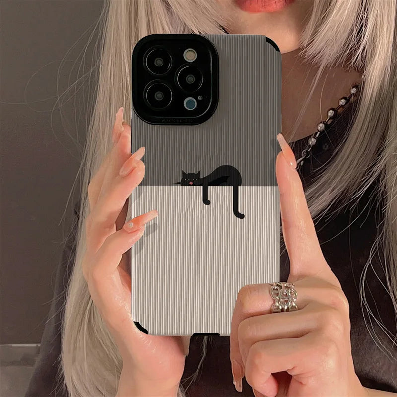 Chic Cat Leather iPhone Case - Premium Soft TPU Cover for Ultimate Protection and Style - Just20InCase