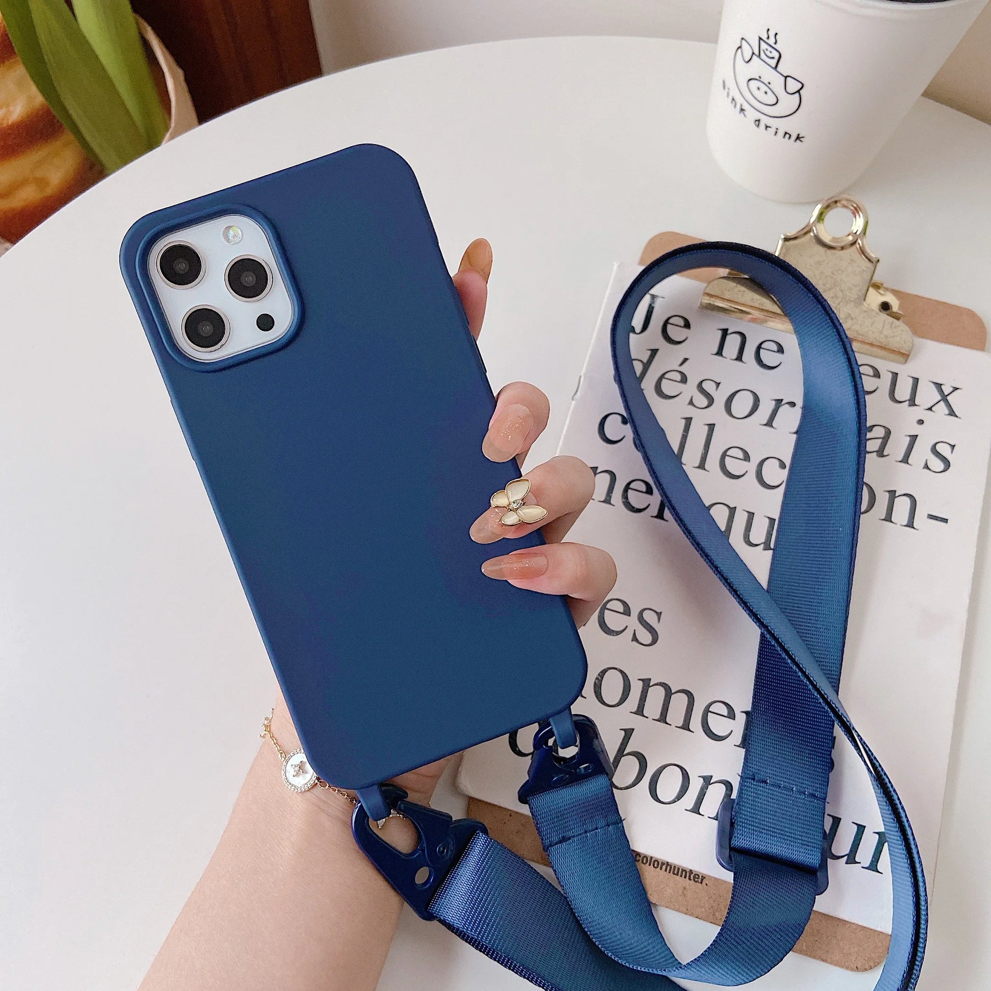 Luxurious Matte Silicone Crossbody Necklace Cases with Shockproof Protection and Stylish Lanyard Design - Perfect Blend of Fashion and Functionality - Just20InCase