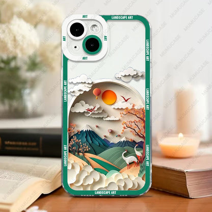 Premium Luxury Soft TPU iPhone Case with Unique Landscape Art Design - Superior Protection & Stylish Elegance - Just20InCase