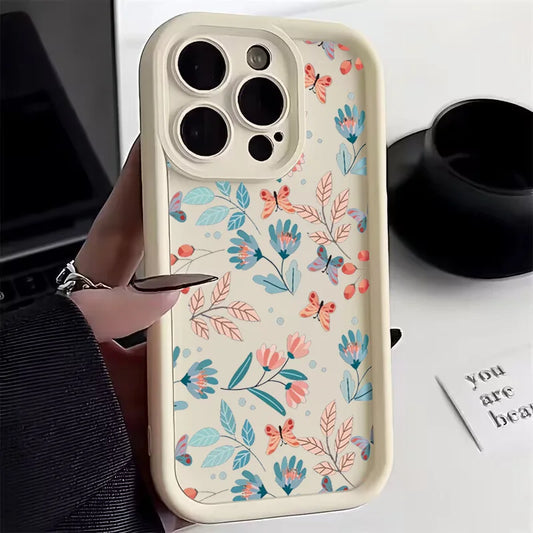 Elegant Floral Matte Silicone Phone Case - Premium Shockproof Protection with Anti-Fingerprint and Dustproof Features, Ideal for Stylish Individuals - Just20InCase