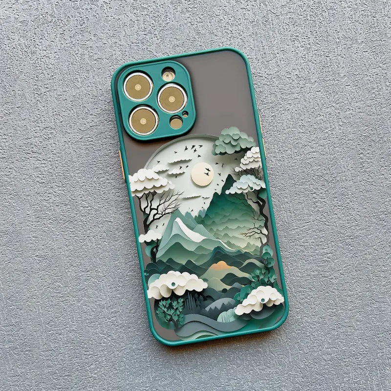 Premium Shockproof Landscape Phone Case with Artistic Mountain Design - Sleek Matte Finish for Ultimate Style and Protection - Just20InCase