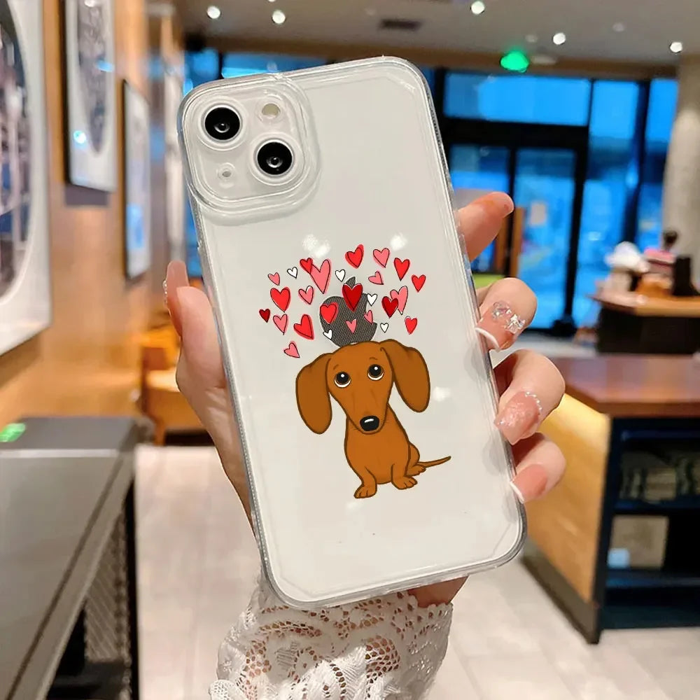 Wagging Tails: Adorable Dachshund Bulldog Cartoon Case