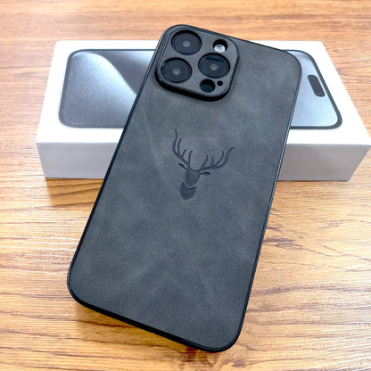 Elegant PU Leather Full Coverage Case with Deer Design - Premium Protection and Style for Your iPhone - Just20InCase