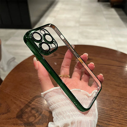 Elegant Shield: Exquisite Clear Luxury Phone Case with Shockproof Protection and Camera Lens Guard - A Premium Accessory for the Discerning User - Just20InCase