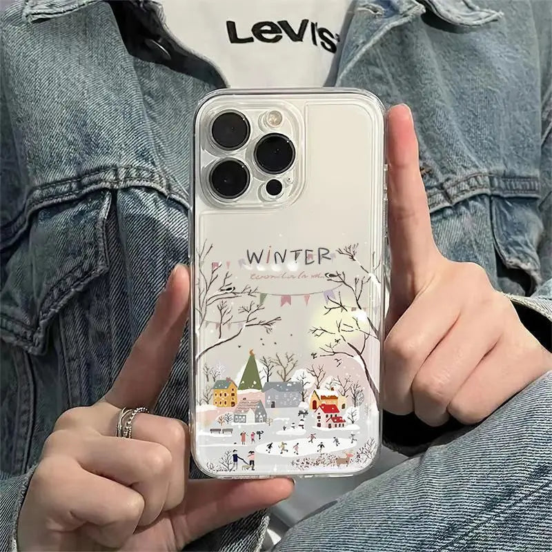 Elegant Winter Wonderland iPhone Case - Stunning Anti-Fall Clear Cover with Premium Protection, Dustproof and Non-Slip Design, Perfect for Stylish Safety - Just20InCase