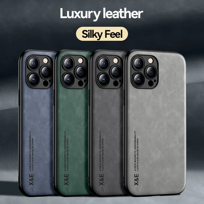 Exquisite Magnetic Luxury Leather iPhone Case - Slim Matte Protection with Anti-Fingerprint & Shockproof Features - Just20InCase