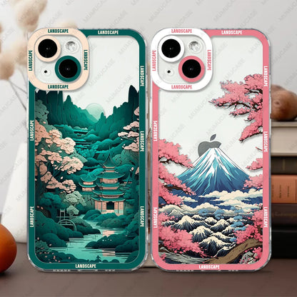 Luxury Soft TPU iPhone Case with Enchanting Japanese Landscape Design - Ultimate Protection & Stylish Elegance - Just20InCase