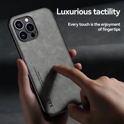 Exquisite Magnetic Luxury Leather iPhone Case - Slim Matte Protection with Anti-Fingerprint & Shockproof Features - Just20InCase