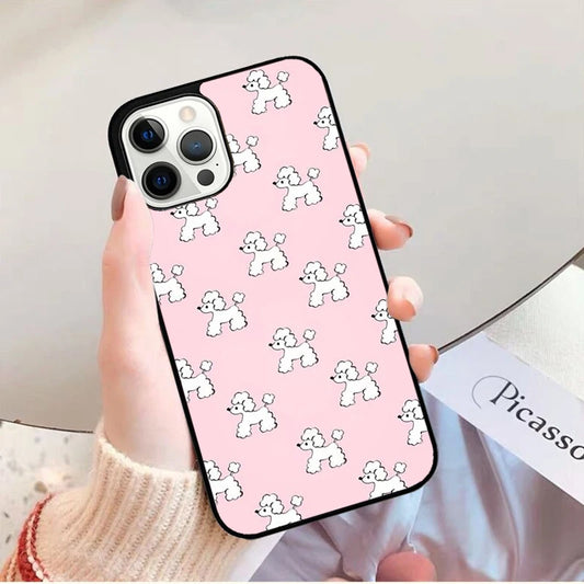 Playful Poodle Parade: Cartoon Delight iPhone Cover