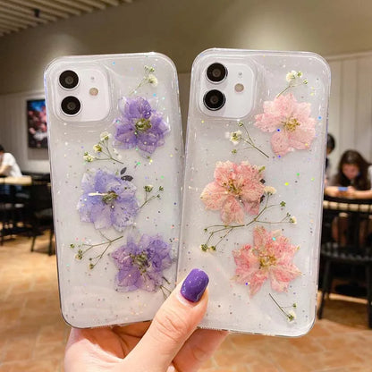 Elysian Bloom: Luxe Glittering Floral Protection Cover - Just20InCase