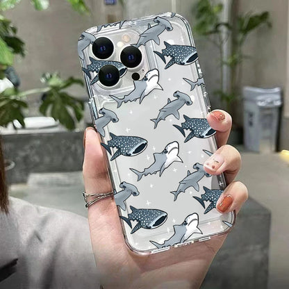 Premium Ocean-Themed Clear Phone Case - Stylish Protection with Shark, Dolphin, and Fish Designs, Anti-Fingerprint and Scratch-Resistant, Lightweight and Dustproof, Perfect for Summer Vibes! - Just20InCase