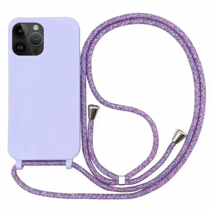 Luxury Crossbody Necklace Lanyard Phone Case - Soft Silicone TPU with Integrated Buckle for Ultimate Protection and Style - Just20InCase