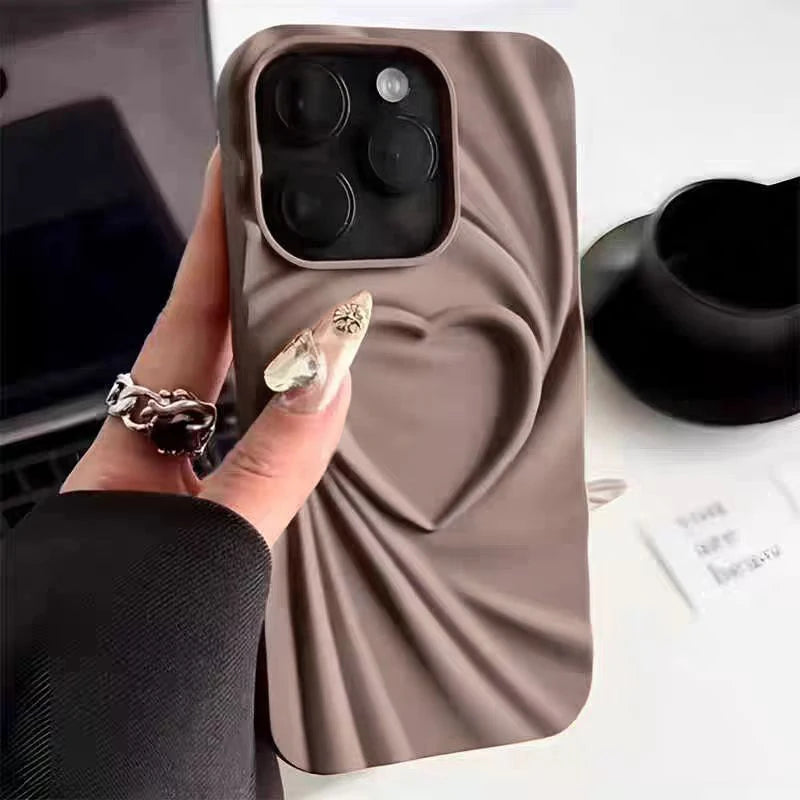 Chic 3D Love Heart Silicone Case: Elevate Your Style with Superior Protection - Just20InCase