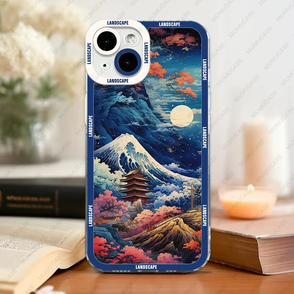 Luxury Soft TPU iPhone Case with Enchanting Japanese Landscape Design - Ultimate Protection & Stylish Elegance - Just20InCase