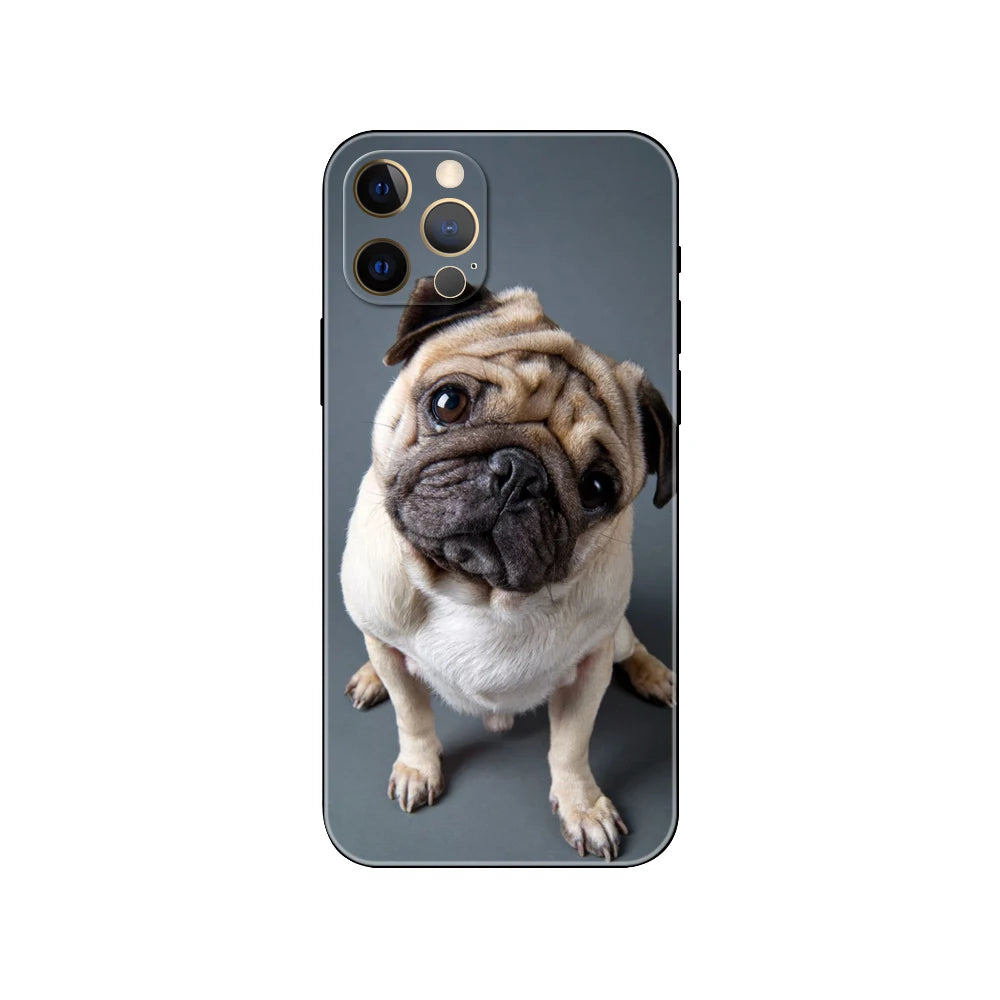 Adorable Pug Pals: Stylish TPU iPhone Protector