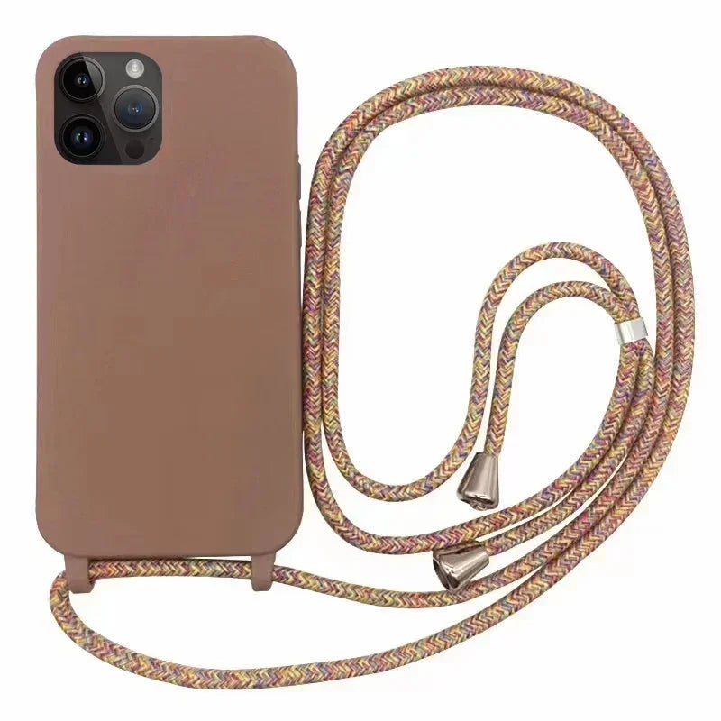 Luxury Crossbody Necklace Lanyard Phone Case - Soft Silicone TPU with Integrated Buckle for Ultimate Protection and Style - Just20InCase