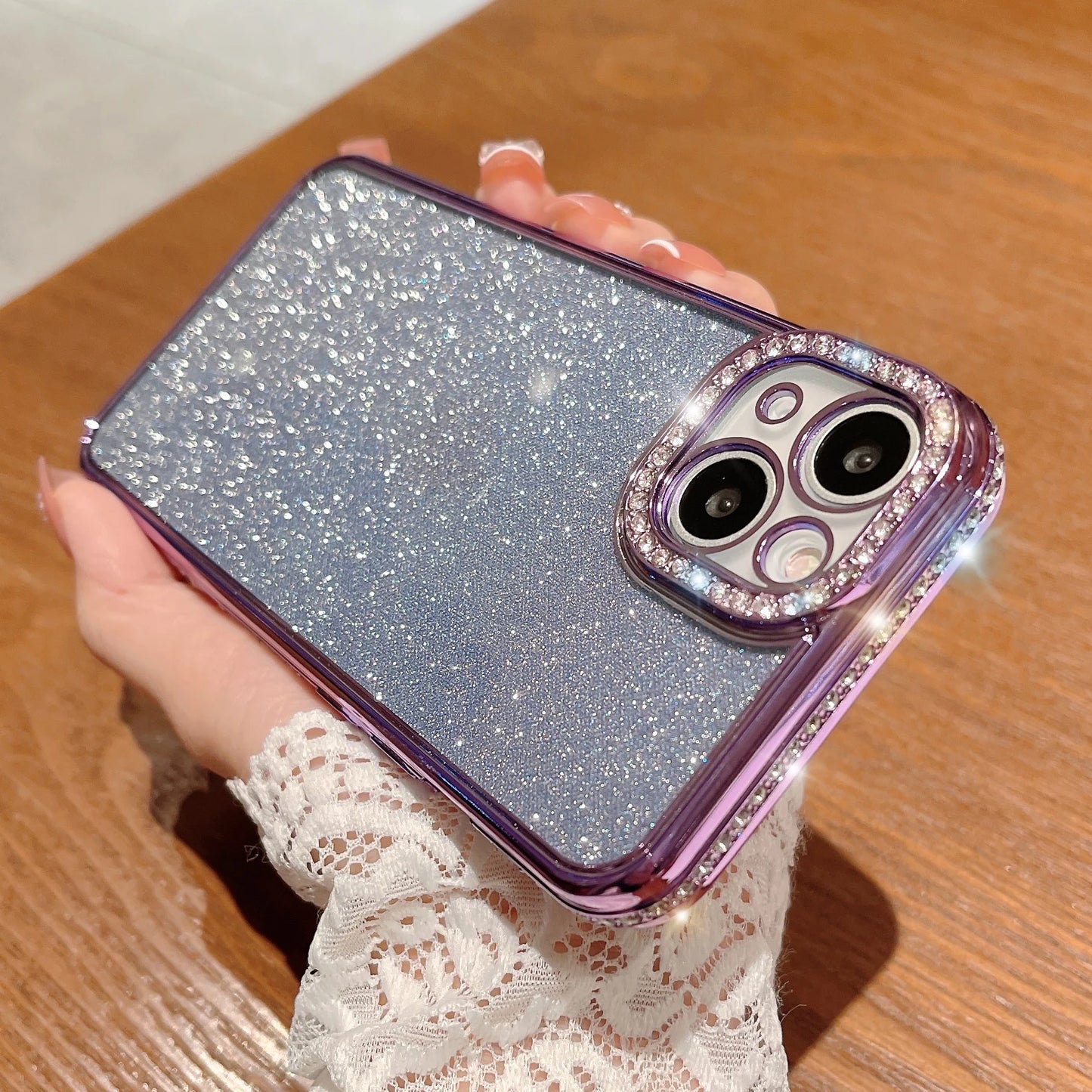 Exquisite Rhinestone-Studded iPhone Case: Glamorous Glitter Protection with Soft TPU Bumper for Ultimate Style and Safety - Just20InCase