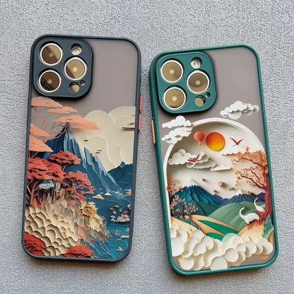 Premium Shockproof Landscape Phone Case with Artistic Mountain Design - Sleek Matte Finish for Ultimate Style and Protection - Just20InCase