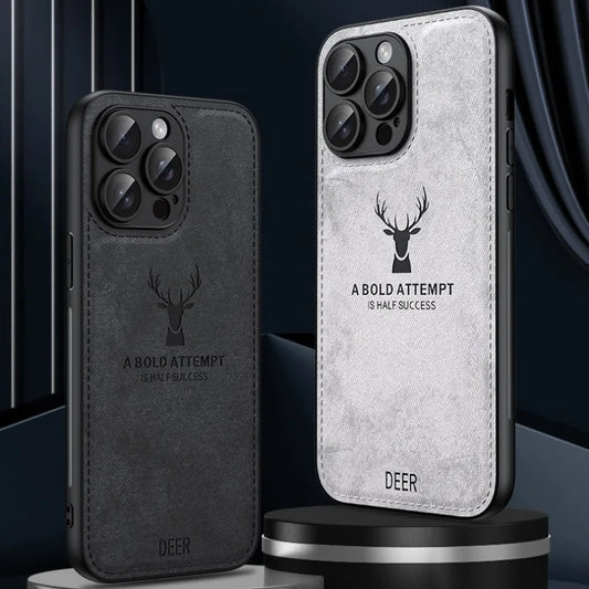 Exquisite Luxury Leather Case with Elegant Deer Head Design – Premium Protection and Style for Your iPhone - Just20InCase