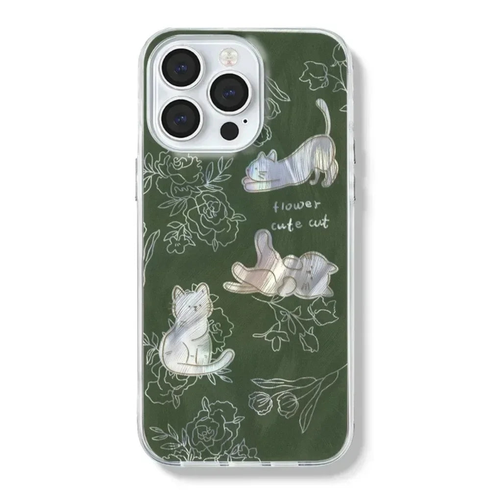 Chic Cat Sketch Transparent Phone Case - Premium Shockproof Protection with Unique Design for Pet Lovers - Just20InCase