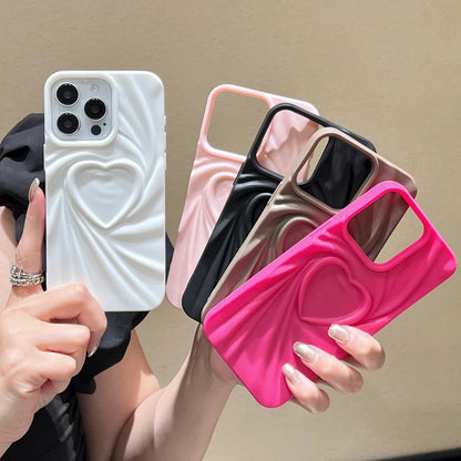 Chic 3D Love Heart Silicone Case: Elevate Your Style with Superior Protection - Just20InCase