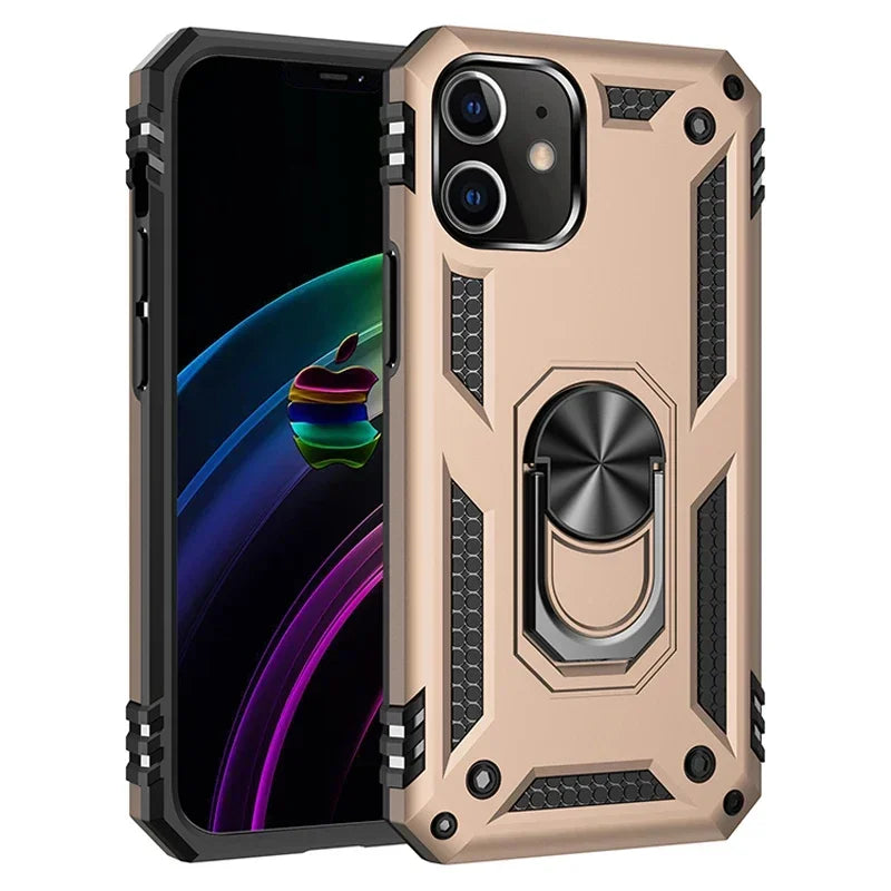 Premium Elite Shockproof Armor Bumper Case with Magnetic Ring Holder - Stylish, Durable, and Ultimate Protection for Your iPhone - Just20InCase