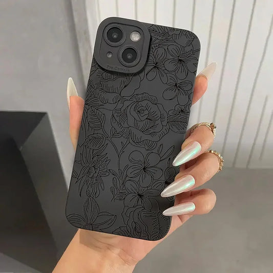 Elegant Floral Noir: Premium Protection & Style - Just20InCase