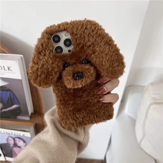 Teddys Fluff: Adorable 3D Dog Fur iPhone Case